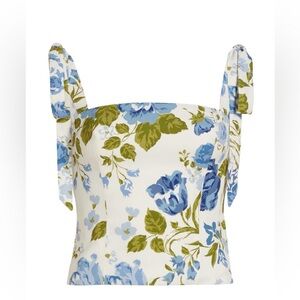 Reformation Blue Floral Blouse